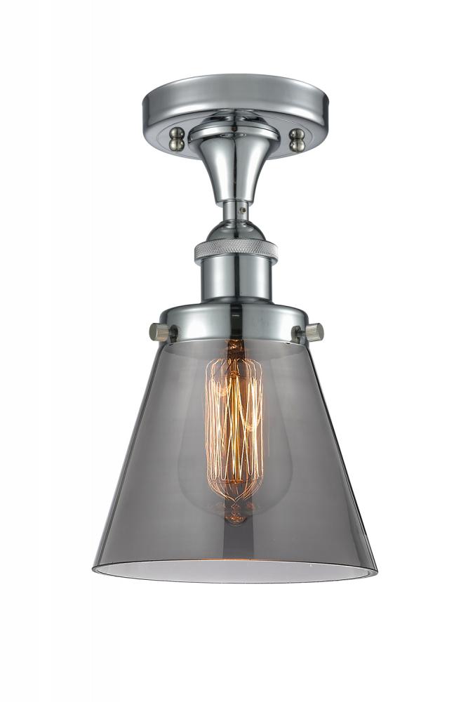 Cone - 1 Light - 6 inch - Polished Chrome - Semi-Flush Mount