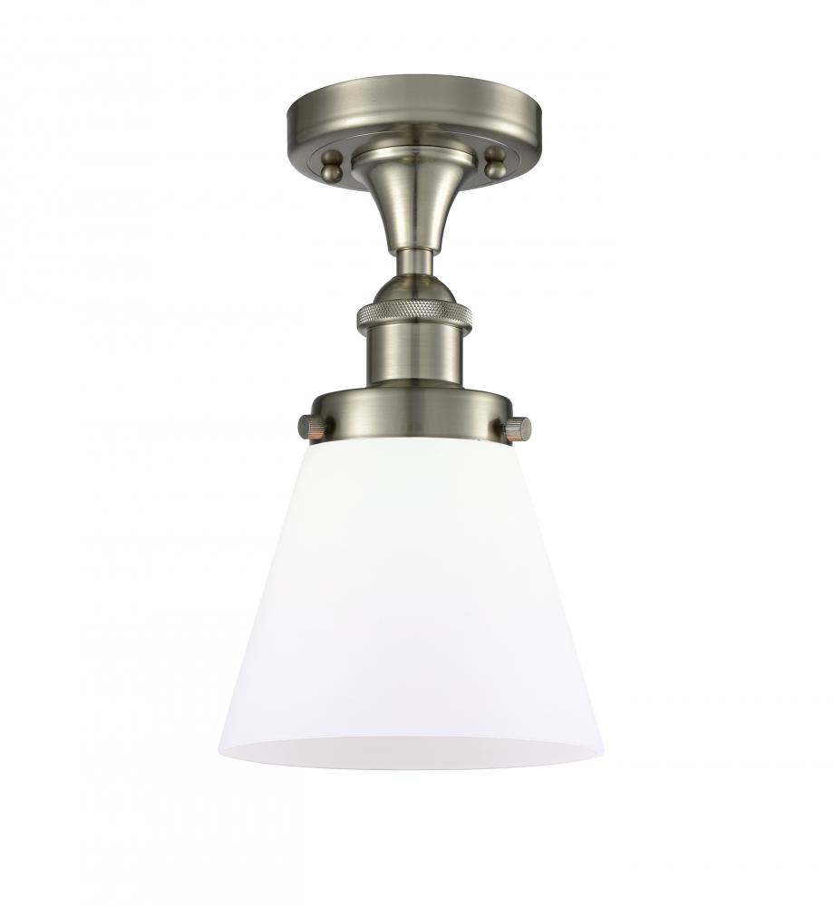 Cone - 1 Light - 6 inch - Brushed Satin Nickel - Flush Mount