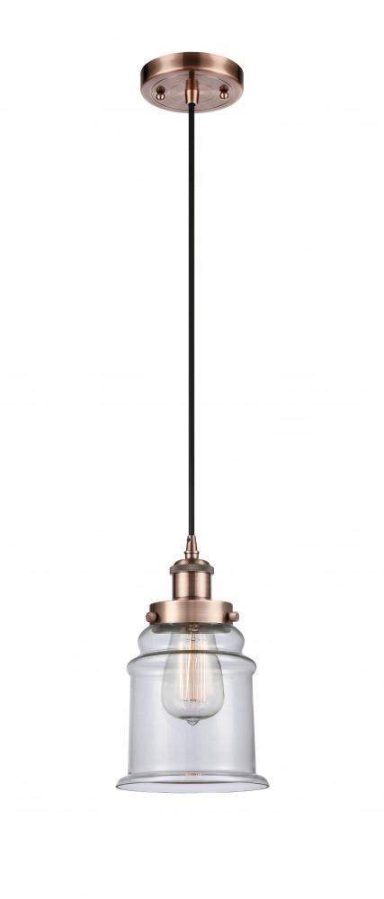 Canton - 1 Light - 6 inch - Antique Copper - Cord hung - Mini Pendant