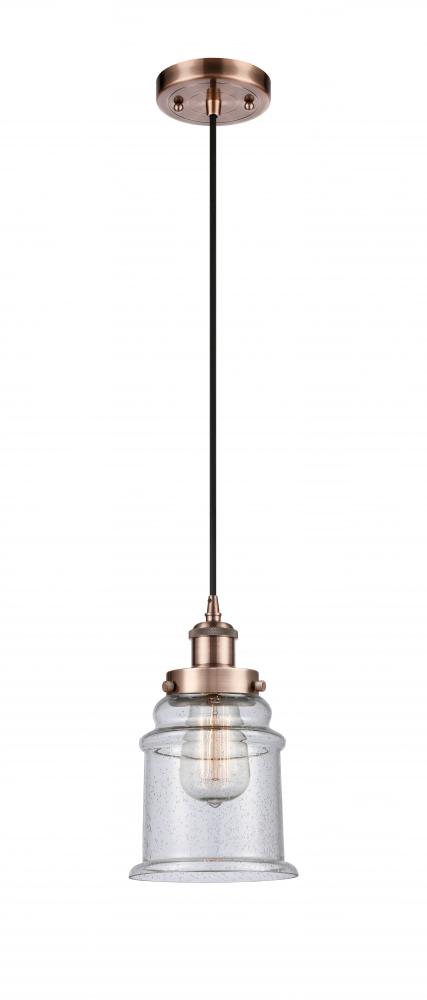 Canton - 1 Light - 6 inch - Antique Copper - Cord hung - Mini Pendant