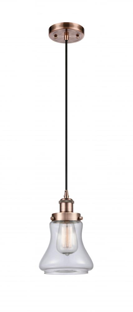 Bellmont - 1 Light - 6 inch - Antique Copper - Cord hung - Mini Pendant