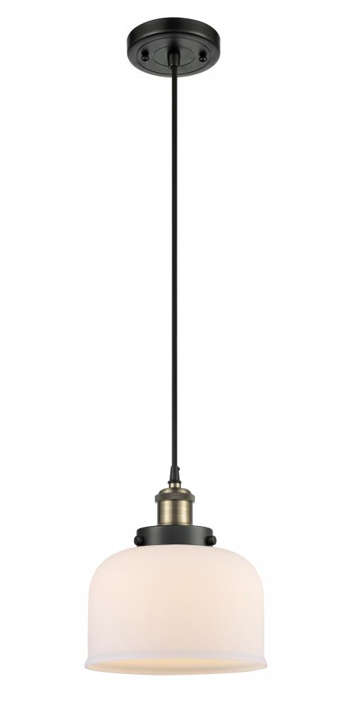 Bell - 1 Light - 8 inch - Black Antique Brass - Cord hung - Mini Pendant
