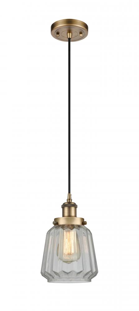 Chatham - 1 Light - 6 inch - Brushed Brass - Cord hung - Mini Pendant