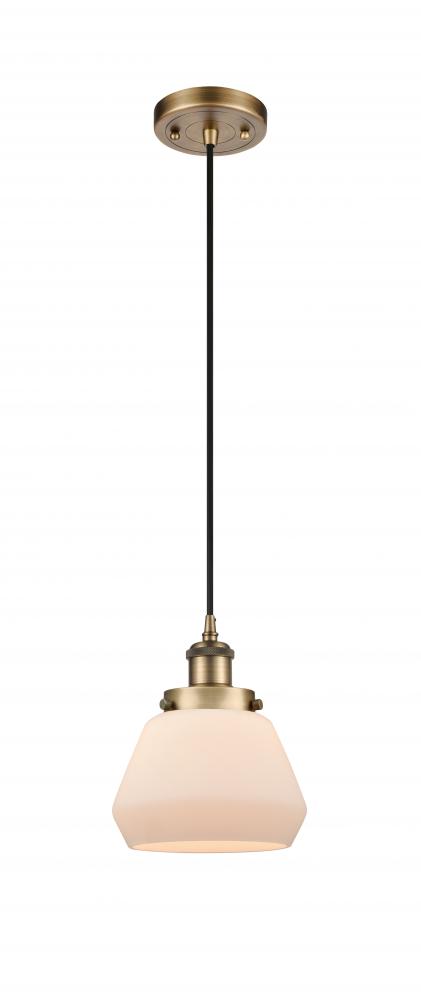 Fulton - 1 Light - 6 inch - Brushed Brass - Cord hung - Mini Pendant