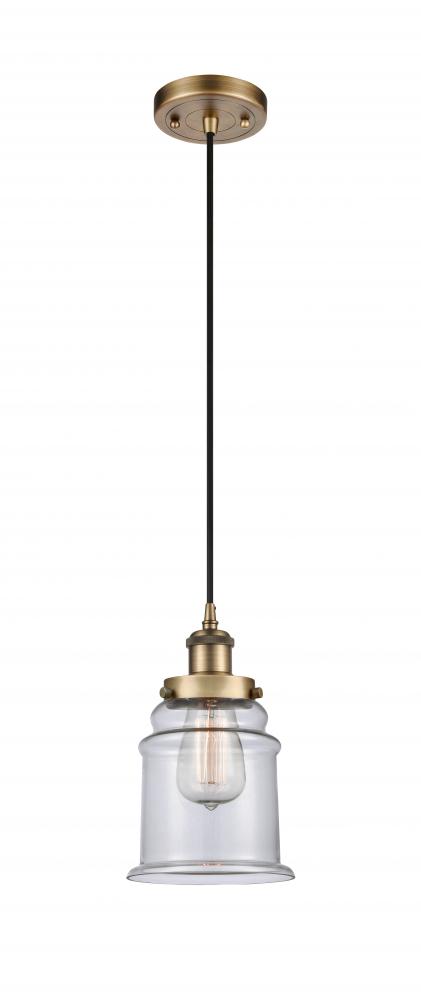 Canton - 1 Light - 6 inch - Brushed Brass - Cord hung - Mini Pendant