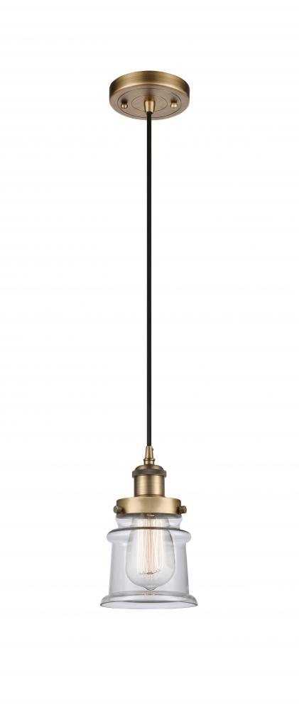 Canton - 1 Light - 6 inch - Brushed Brass - Cord hung - Mini Pendant