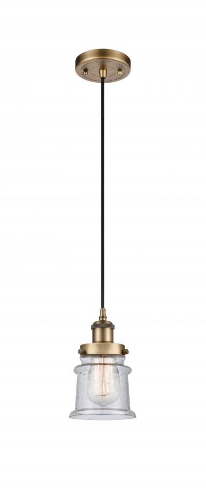 Canton - 1 Light - 6 inch - Brushed Brass - Cord hung - Mini Pendant