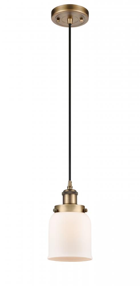 Bell - 1 Light - 5 inch - Brushed Brass - Cord hung - Mini Pendant