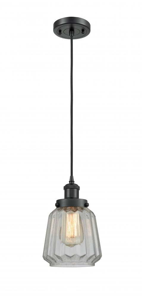 Chatham - 1 Light - 6 inch - Matte Black - Cord hung - Mini Pendant