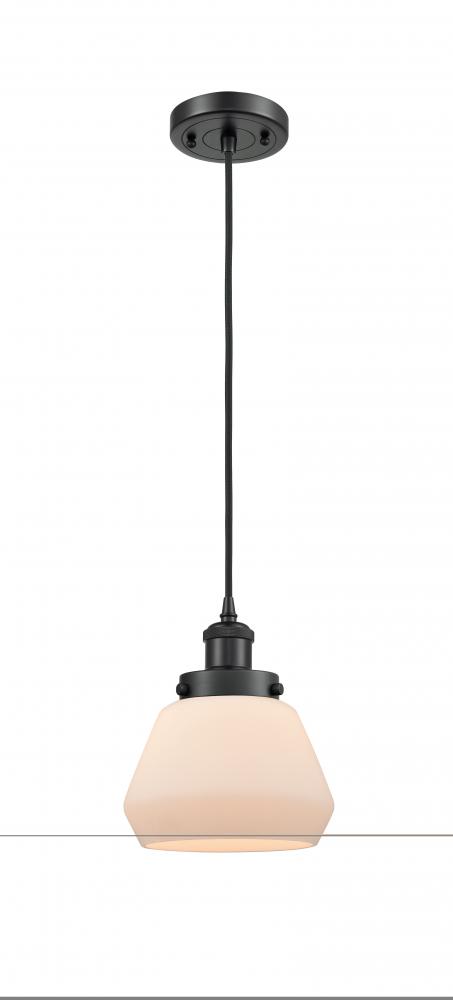 Fulton - 1 Light - 6 inch - Matte Black - Cord hung - Mini Pendant