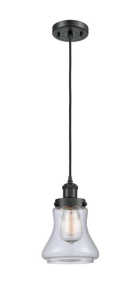 Bellmont - 1 Light - 6 inch - Matte Black - Cord hung - Mini Pendant