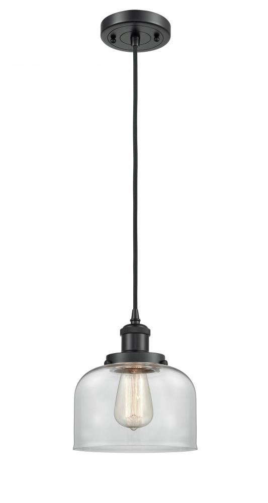 Bell - 1 Light - 8 inch - Matte Black - Cord hung - Mini Pendant