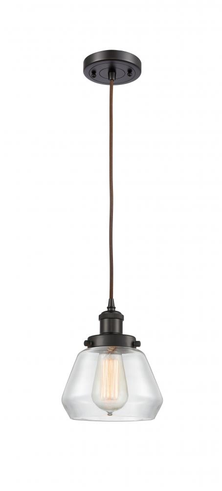 Fulton - 1 Light - 6 inch - Oil Rubbed Bronze - Cord hung - Mini Pendant