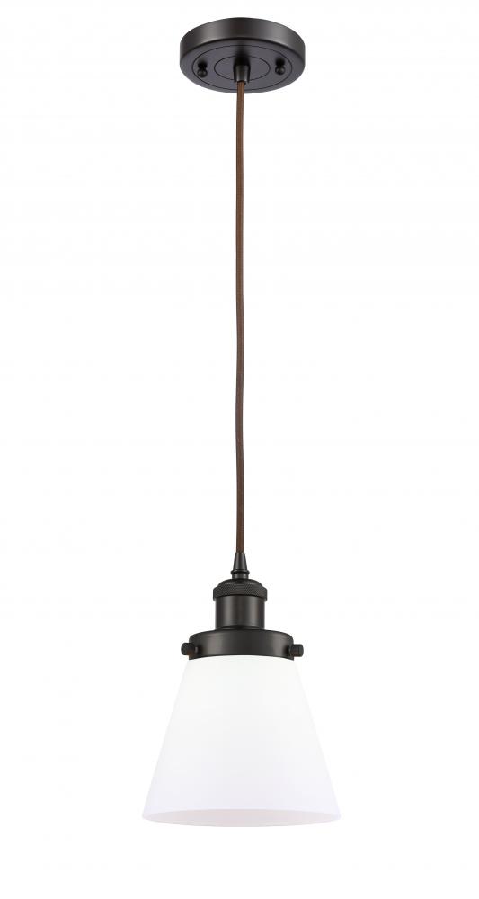 Cone - 1 Light - 6 inch - Oil Rubbed Bronze - Cord hung - Mini Pendant