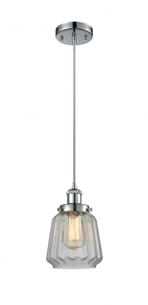 Chatham - 1 Light - 6 inch - Polished Chrome - Cord hung - Mini Pendant