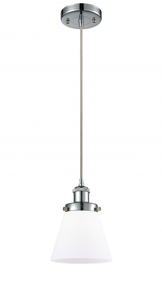 Cone - 1 Light - 6 inch - Polished Chrome - Cord hung - Mini Pendant