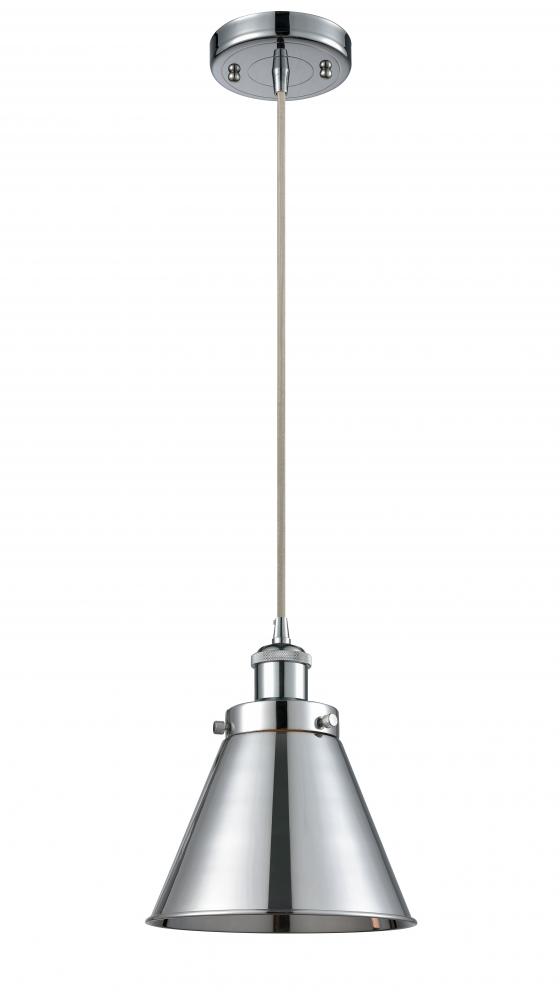 Appalachian - 1 Light - 8 inch - White Polished Chrome - Cord hung - Mini Pendant