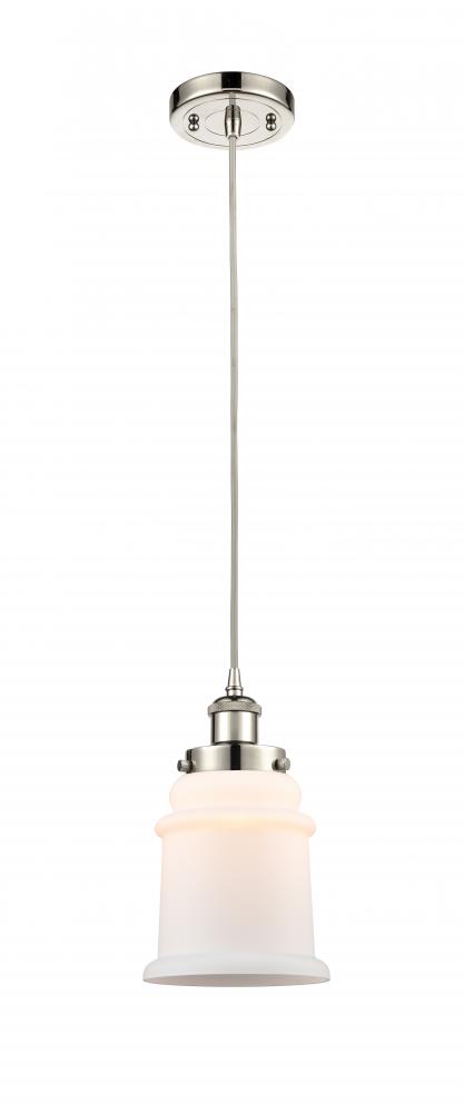 Canton - 1 Light - 6 inch - Polished Nickel - Cord hung - Mini Pendant