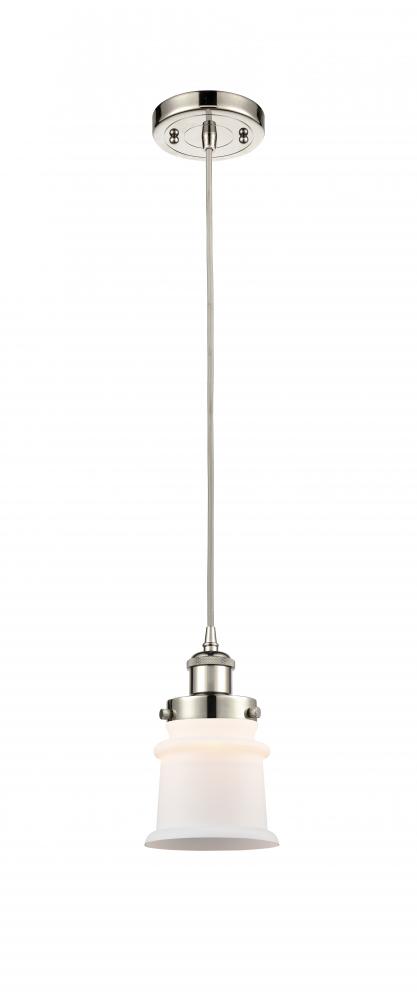 Canton - 1 Light - 6 inch - Polished Nickel - Cord hung - Mini Pendant