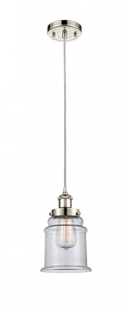 Canton - 1 Light - 6 inch - Polished Nickel - Cord hung - Mini Pendant