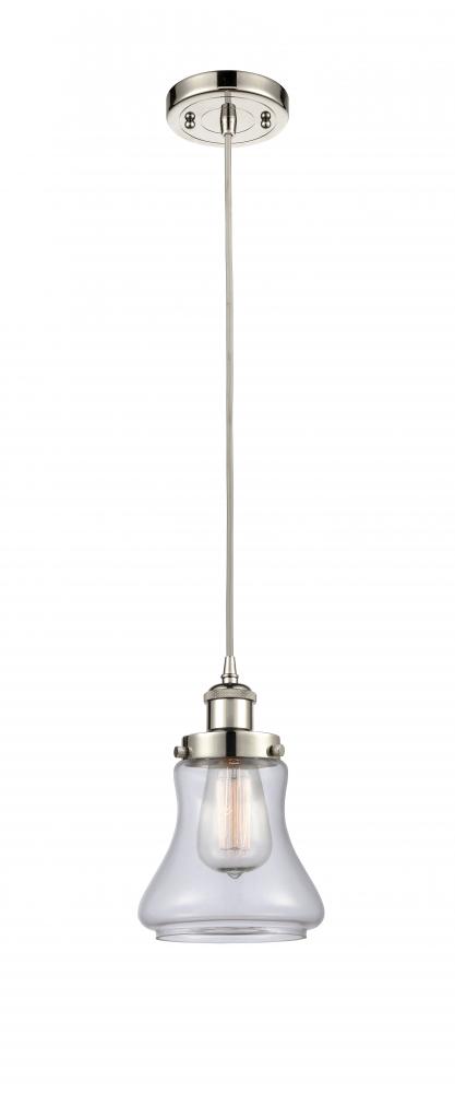 Bellmont - 1 Light - 6 inch - Polished Nickel - Cord hung - Mini Pendant