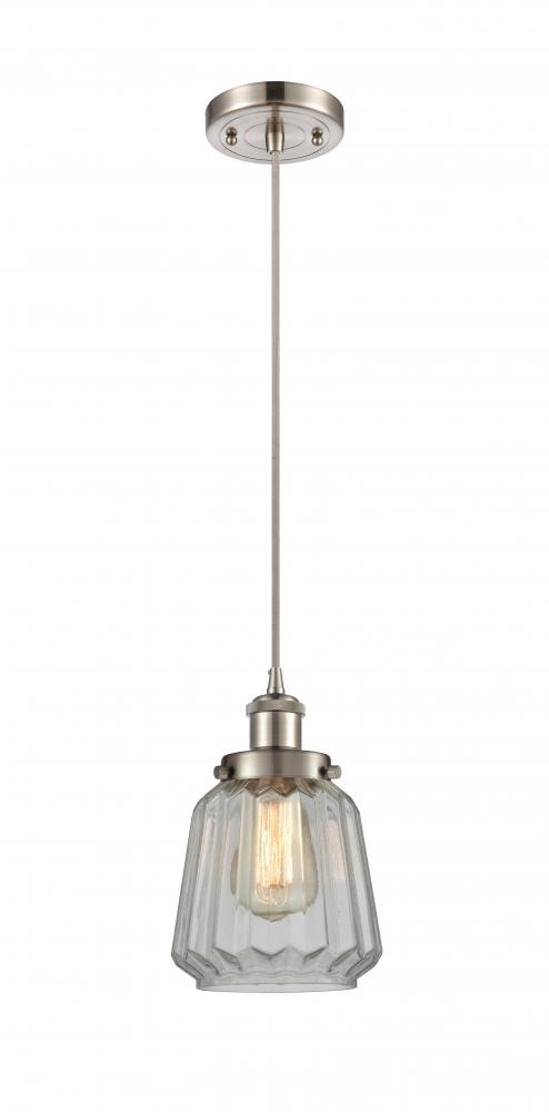 Chatham - 1 Light - 6 inch - Brushed Satin Nickel - Cord hung - Mini Pendant