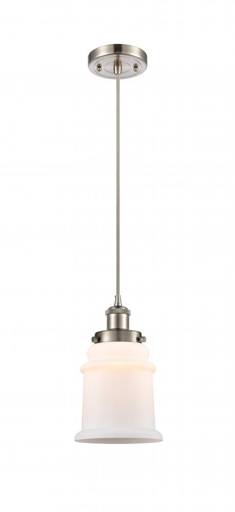 Canton - 1 Light - 6 inch - Brushed Satin Nickel - Cord hung - Mini Pendant