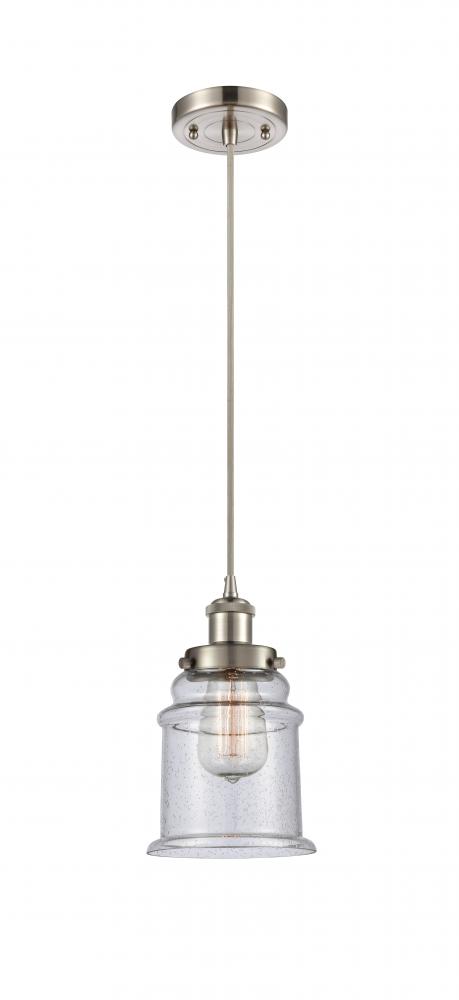 Canton - 1 Light - 6 inch - Brushed Satin Nickel - Cord hung - Mini Pendant