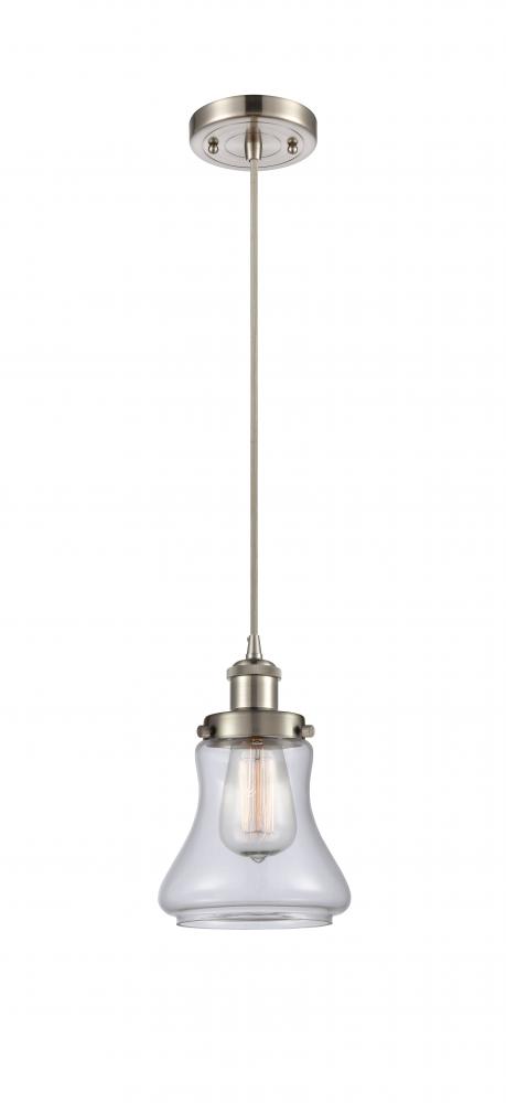 Bellmont - 1 Light - 6 inch - Brushed Satin Nickel - Cord hung - Mini Pendant