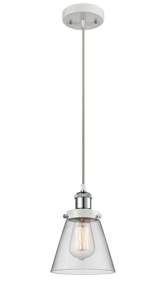 Cone - 1 Light - 6 inch - White Polished Chrome - Cord hung - Mini Pendant