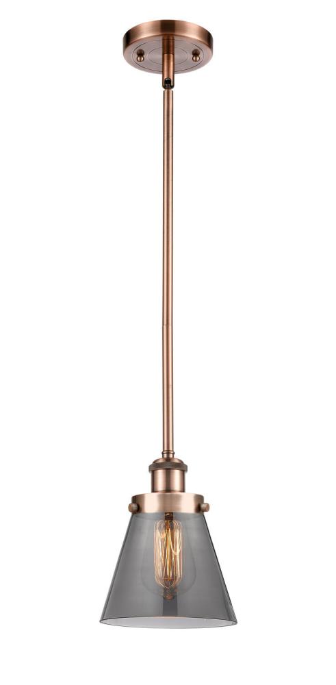 Cone - 1 Light - 6 inch - Antique Copper - Mini Pendant