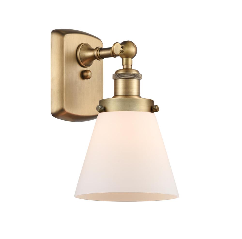 Cone - 1 Light - 6 inch - Brushed Brass - Sconce