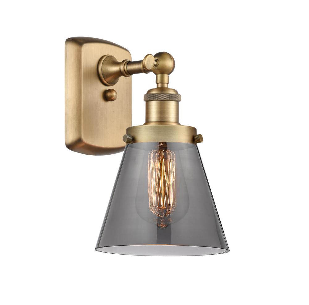 Cone - 1 Light - 6 inch - Brushed Brass - Sconce