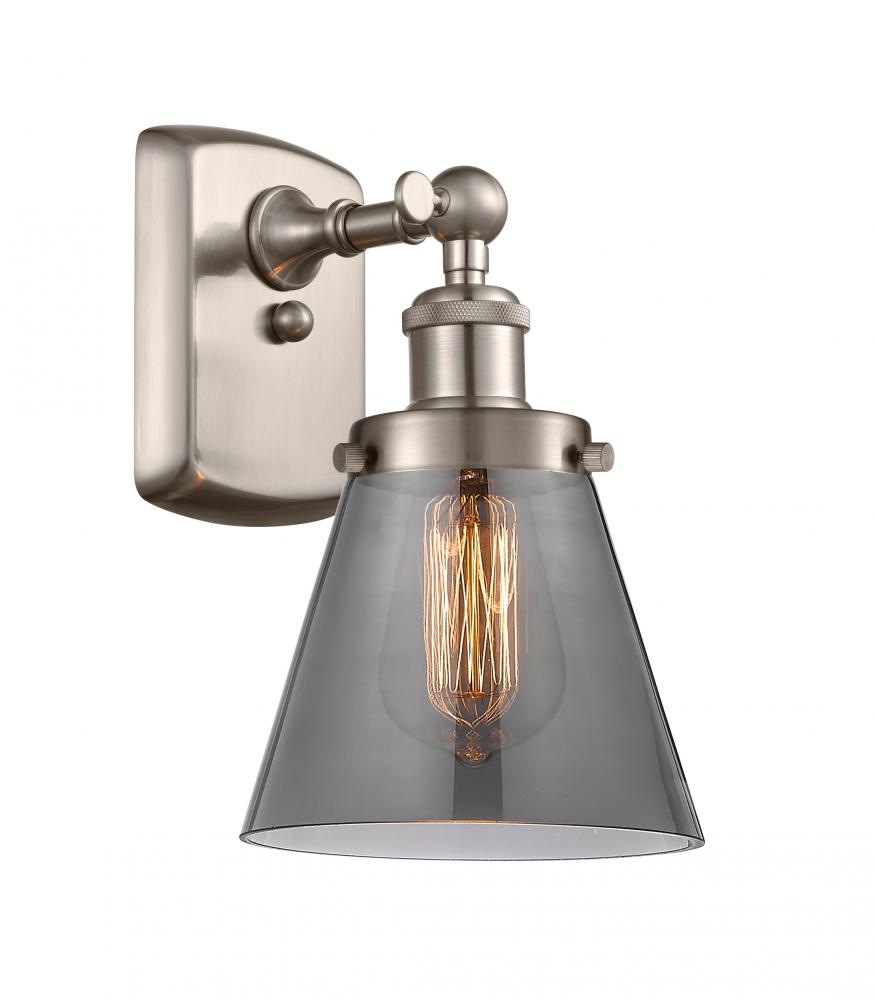 Cone - 1 Light - 6 inch - Brushed Satin Nickel - Sconce