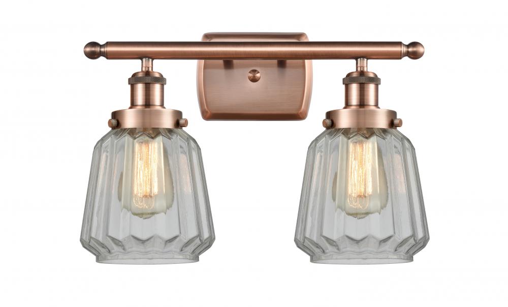 Chatham - 2 Light - 16 inch - Antique Copper - Bath Vanity Light