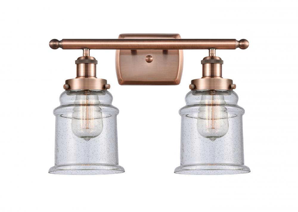 Canton - 2 Light - 16 inch - Antique Copper - Bath Vanity Light