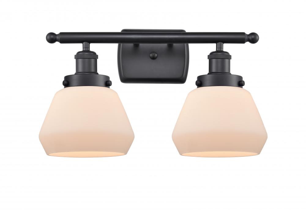 Fulton - 2 Light - 16 inch - Matte Black - Bath Vanity Light