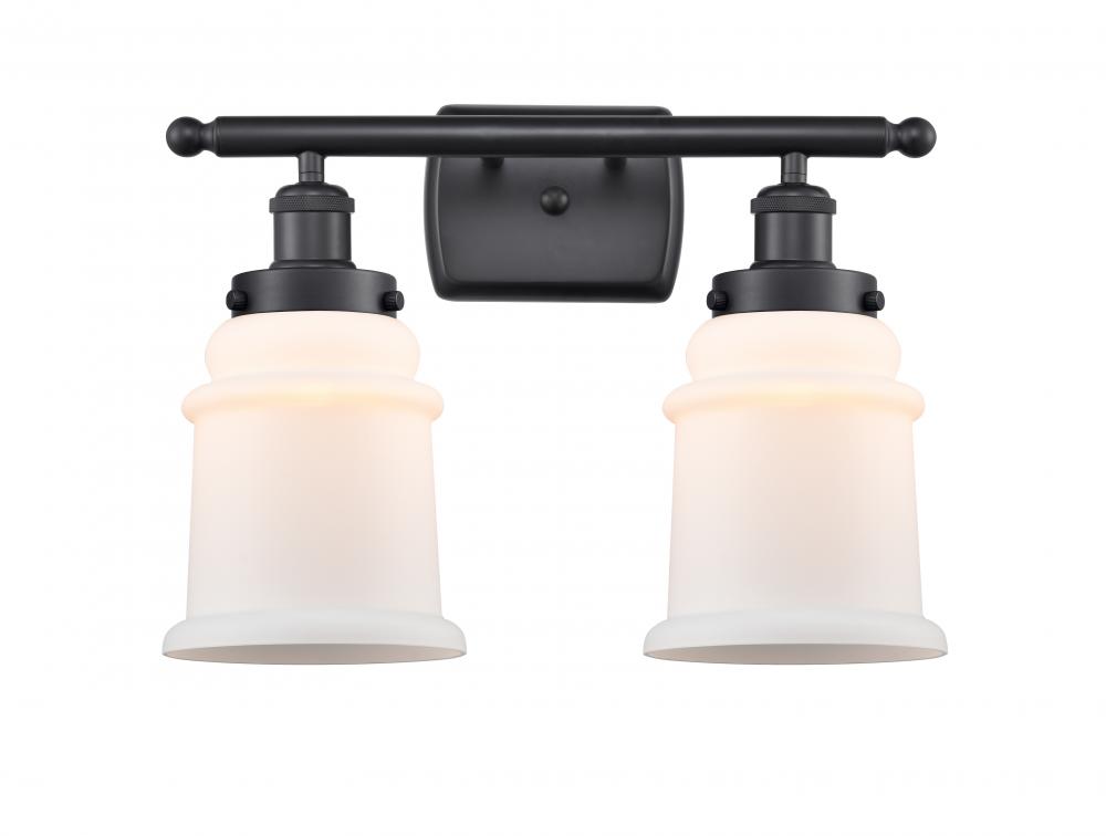 Canton - 2 Light - 16 inch - Matte Black - Bath Vanity Light