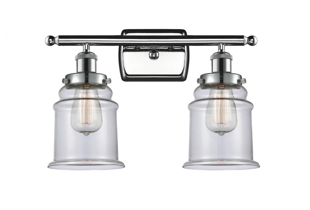 Canton - 2 Light - 16 inch - Polished Chrome - Bath Vanity Light