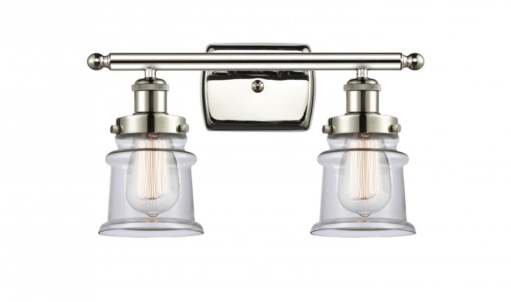 Canton - 2 Light - 16 inch - Polished Nickel - Bath Vanity Light