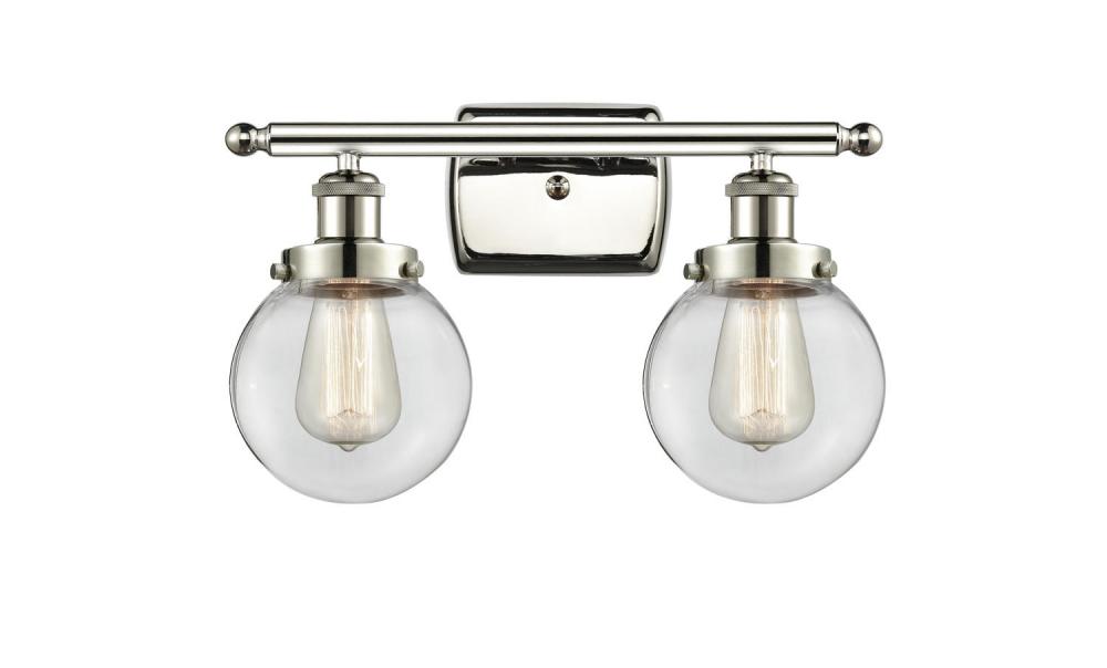 Beacon - 2 Light - 16 inch - Polished Nickel - Bath Vanity Light