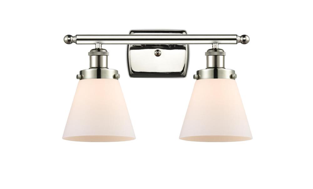 Cone - 2 Light - 16 inch - Polished Nickel - Bath Vanity Light