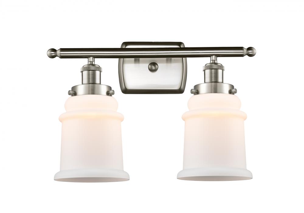 Canton - 2 Light - 16 inch - Brushed Satin Nickel - Bath Vanity Light