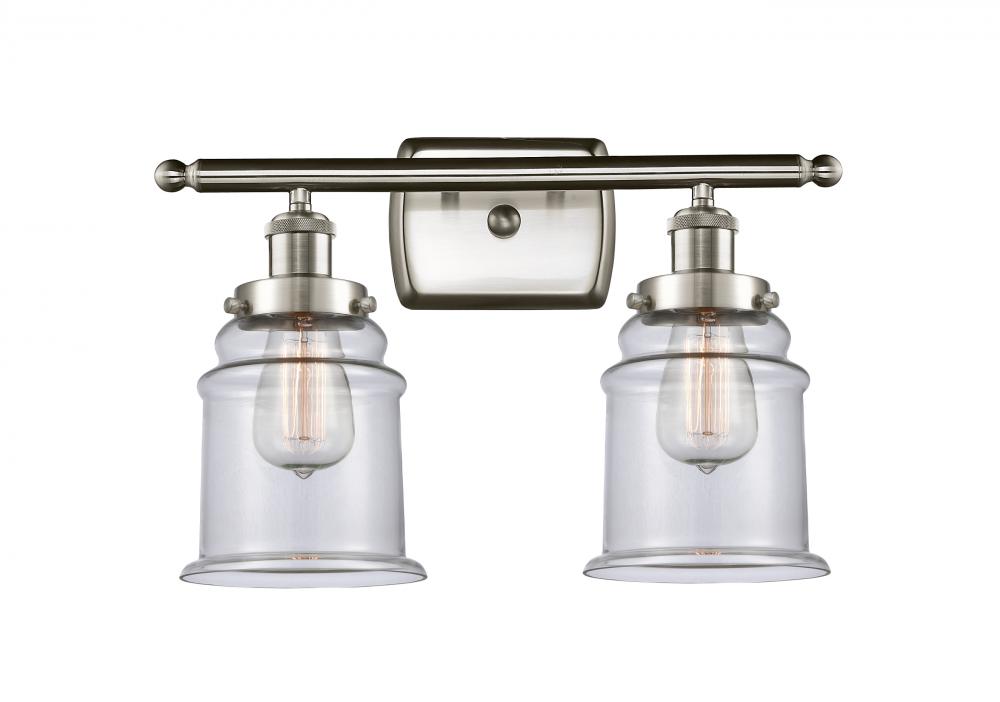 Canton - 2 Light - 16 inch - Brushed Satin Nickel - Bath Vanity Light