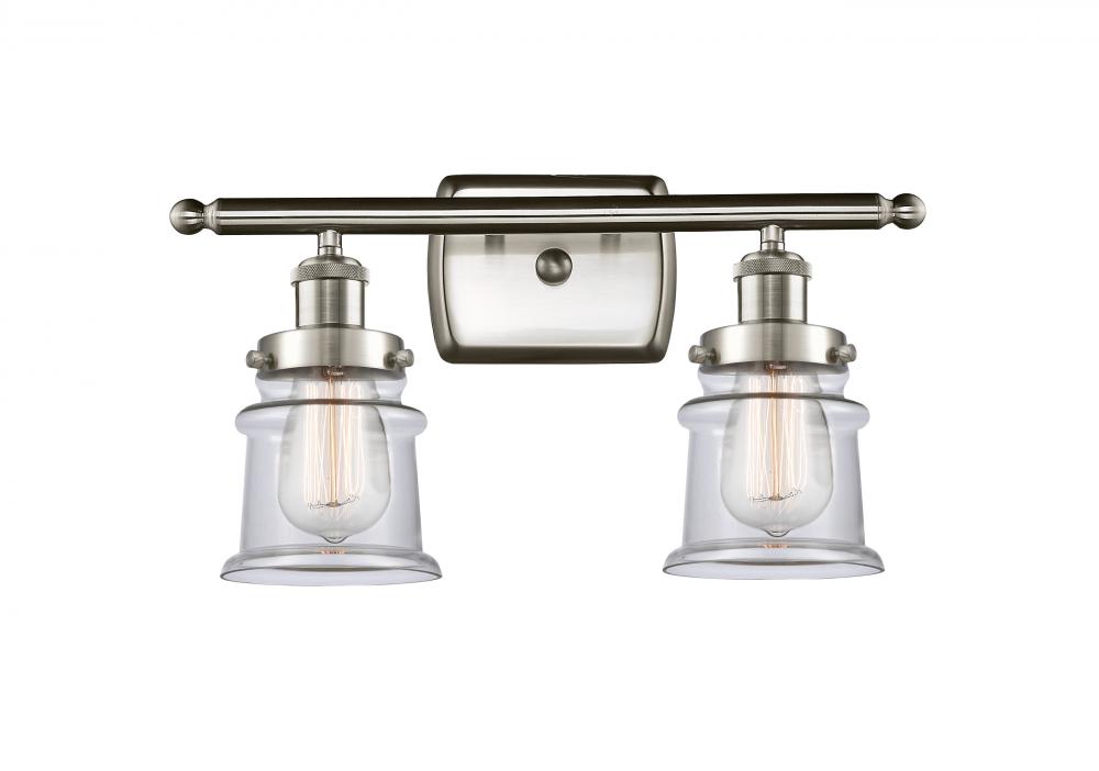 Canton - 2 Light - 16 inch - Brushed Satin Nickel - Bath Vanity Light