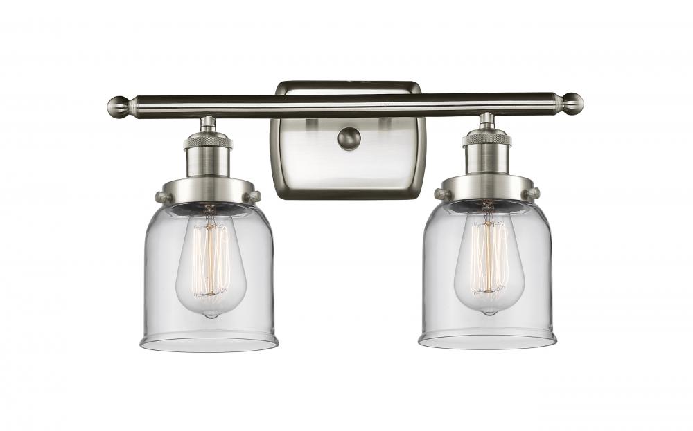 Bell - 2 Light - 16 inch - Brushed Satin Nickel - Bath Vanity Light