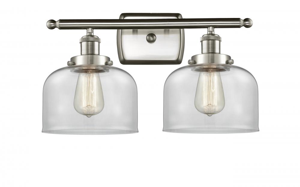 Bell - 2 Light - 18 inch - Brushed Satin Nickel - Bath Vanity Light