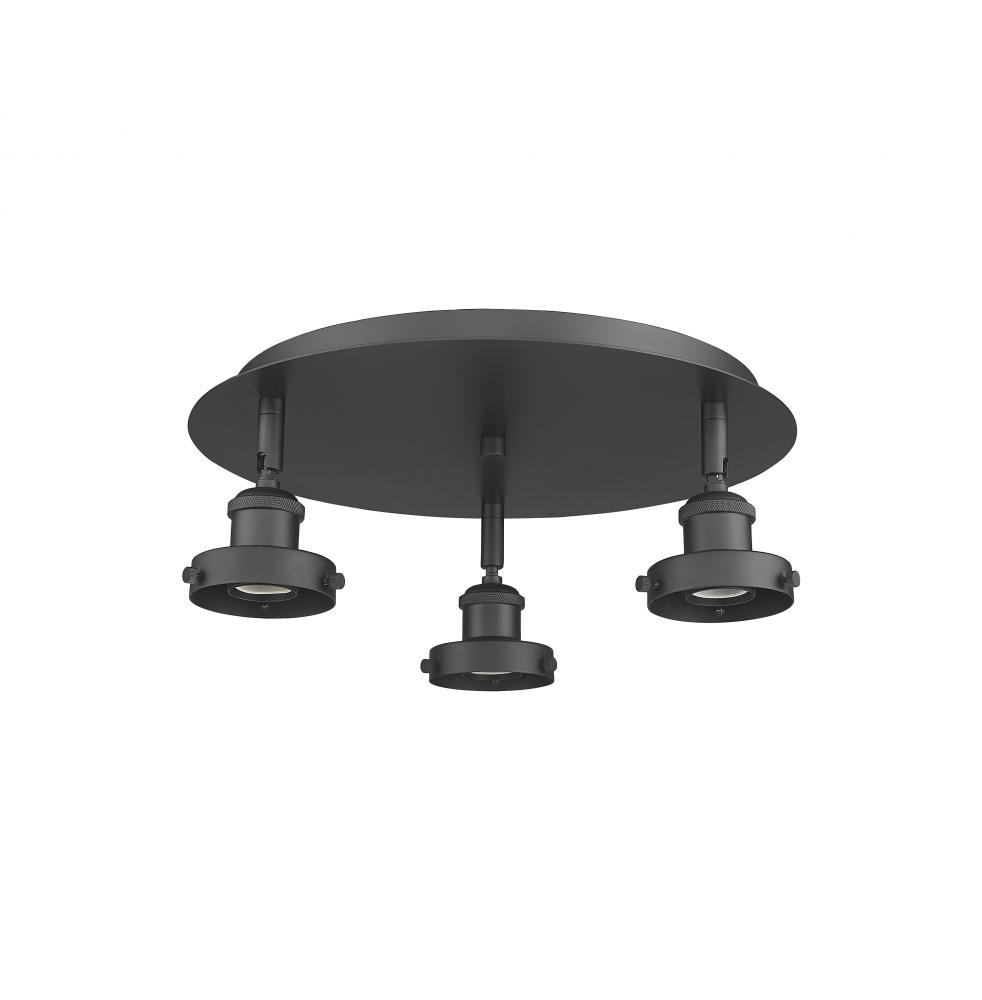 Ballston Urban - 3 Light - 15 inch - Matte Black - Flush Mount