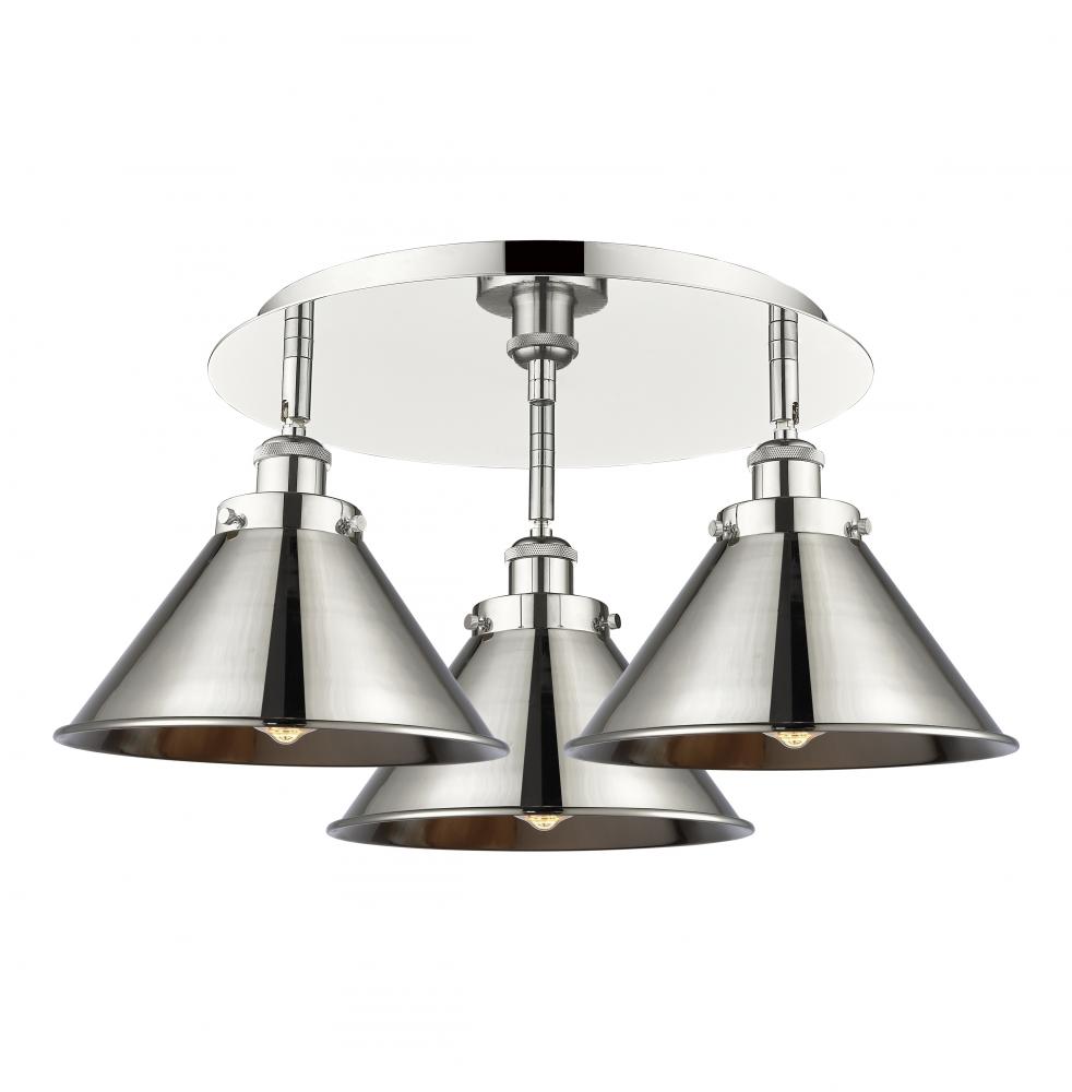 Ballston Urban - 3 Light - 20 inch - Polished Nickel - Flush Mount