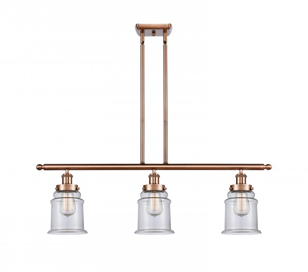 Canton - 3 Light - 36 inch - Antique Copper - Stem Hung - Island Light